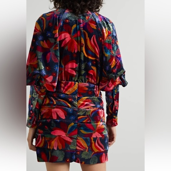 NWT Farm Rio Velvet Dress in Black Banana Sky Size Medium - Picture 2 of 12